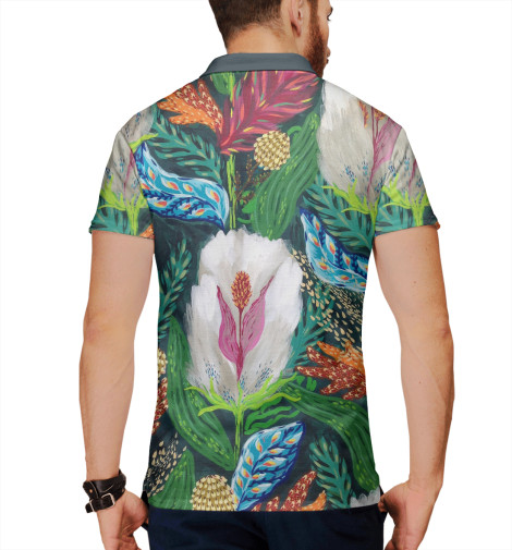 

Поло Print Bar, Белый, Экзотический цветок