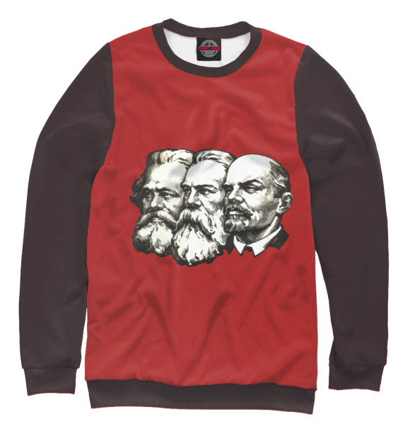 Женский свитшот с изображением Маркс,Энгельс,Ленин цвета Белый