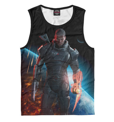 

Майки Print Bar, Белый, Mass Effect — Шепард