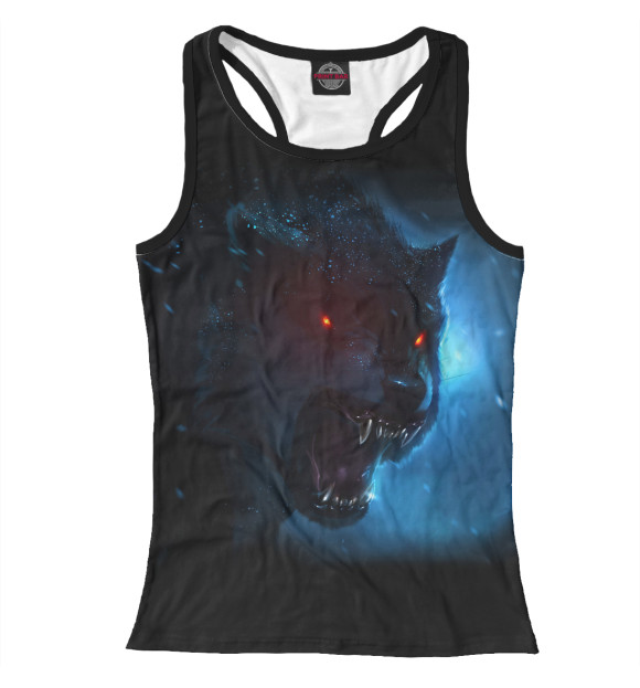 Женская майка-борцовка с изображением NightWolf цвета Белый