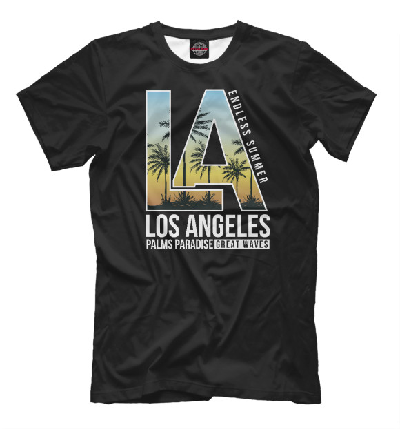 Мужская футболка с изображением Los Angeles цвета Черный