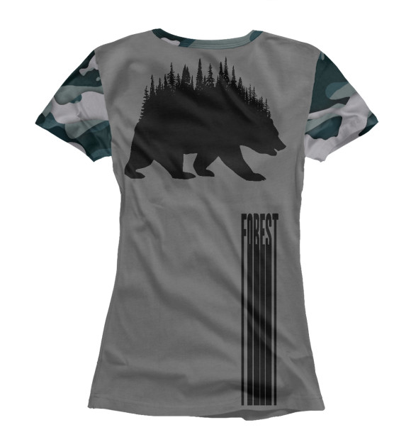 Женская футболка с изображением Forest Bear цвета Белый