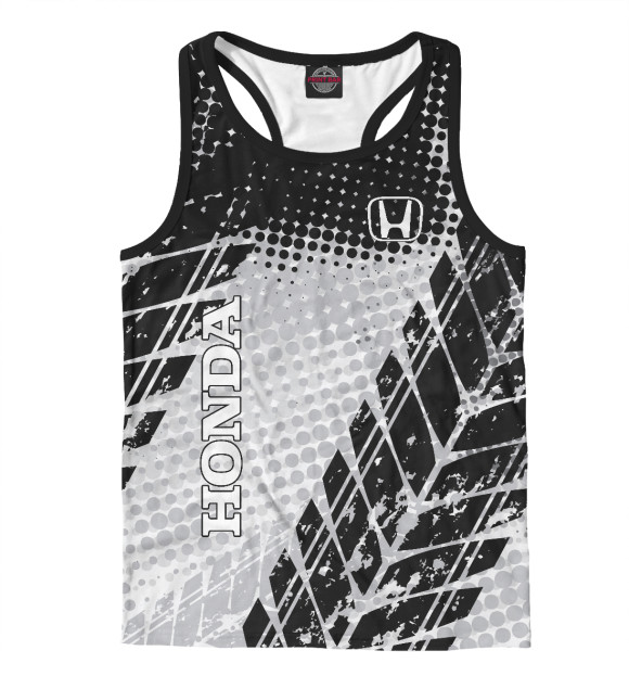 Мужская майка-борцовка с изображением Honda цвета Белый
