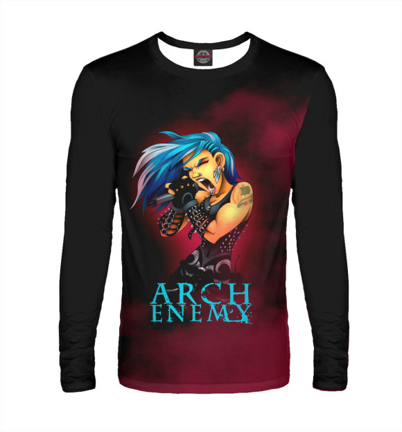 Мужской лонгслив с притом Arch Enemy цвета Белый Мужской лонгслив с изображением Arch Enemy цвета Белый