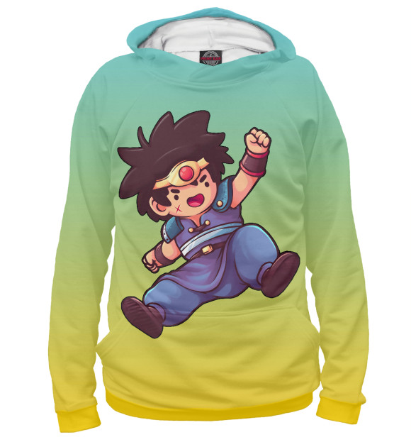 Мужское худи с притом Аниме каратист цвета Белый Мужское худи с изображением Аниме каратист цвета Белый