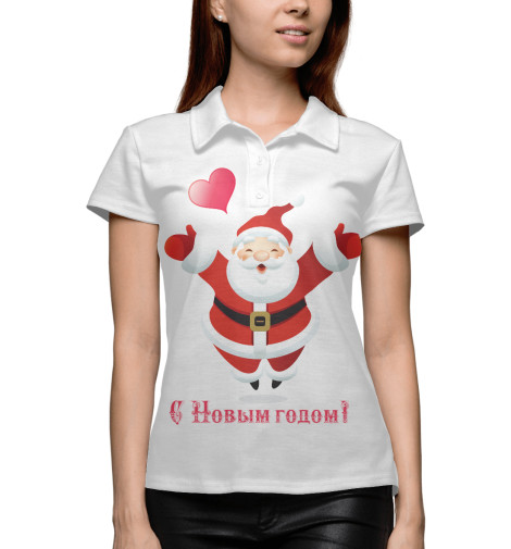 

Поло Print Bar, Белый, С Новым годом