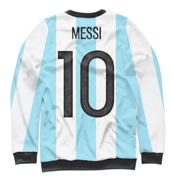 Мужской свитшот с изображением Месси Форма Сборной Аргентины цвета Белый