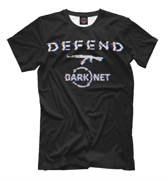 Мужская футболка с изображением Defend DarkNet цвета Черный