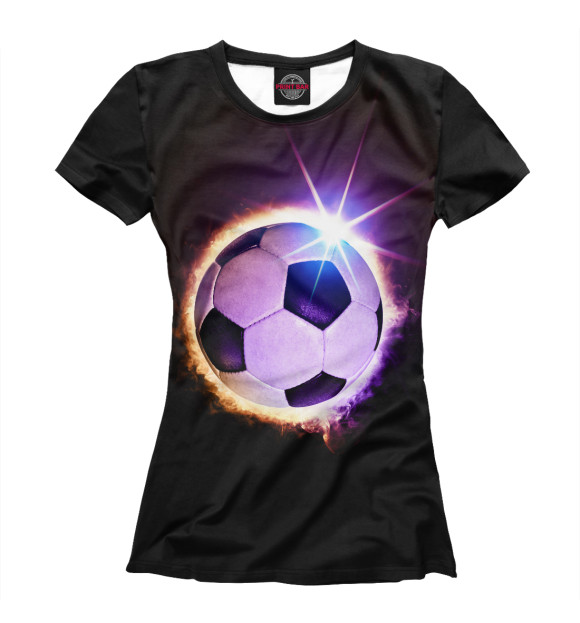 Женская футболка с изображением Победный мяч цвета Белый