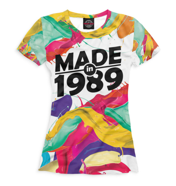 Женская футболка с изображением Made in 1989 цвета Белый