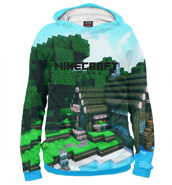 Женское худи с изображением Minecraft цвета Белый