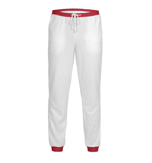 Мужские спортивные штаны с изображением Маки масляная живопись цвета Белый
