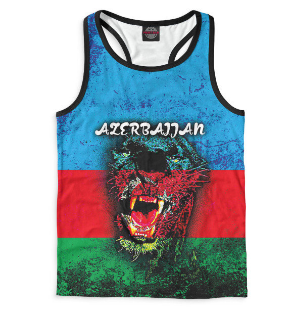Мужская майка-борцовка с изображением Азербайджан цвета Белый