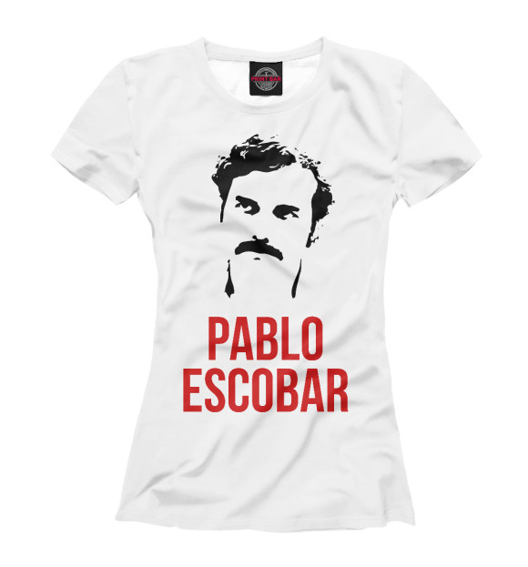 Женская футболка с изображением Escobar цвета Белый