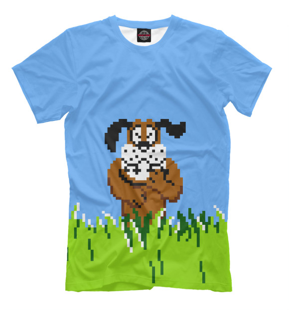 Футболка для мальчиков с изображением Duck Hunt dog цвета Грязно-голубой