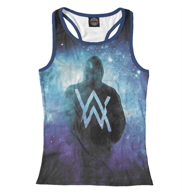 Женская майка-борцовка с изображением Alan Walker цвета Белый