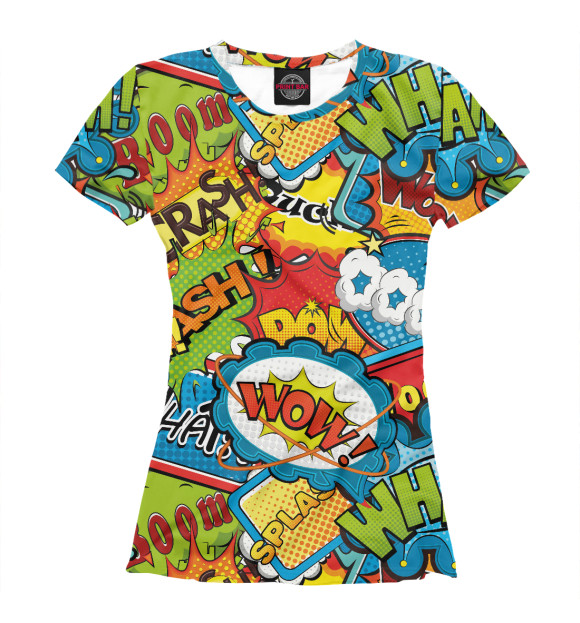 Футболка для девочек с изображением Комиксы цвета Белый