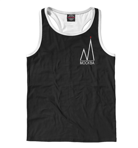 Мужская майка-борцовка с изображением Москва цвета Белый