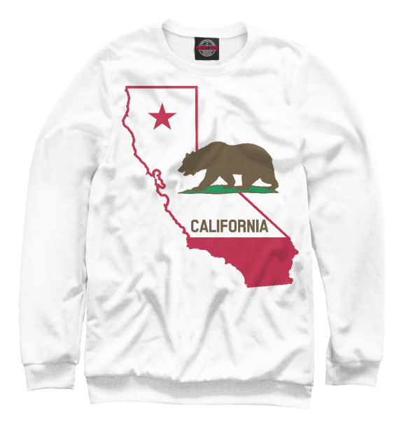 Свитшот для девочек с изображением California цвета Белый