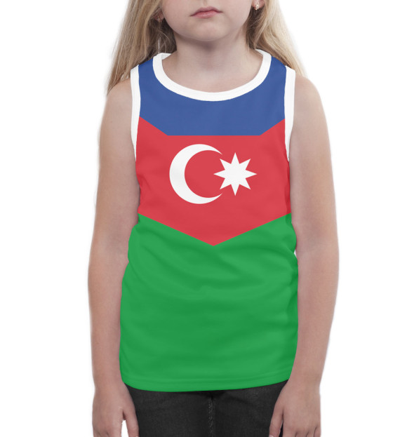 Майка для девочки с изображением Азербайджан цвета Белый