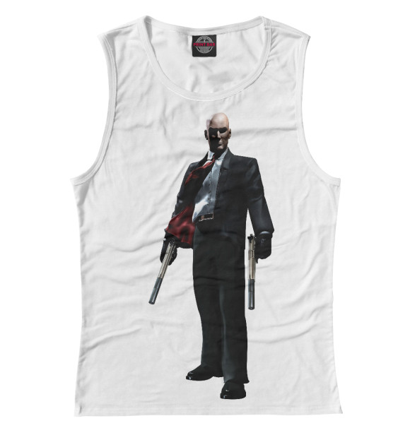 Майка для девочки с изображением Hitman цвета Белый
