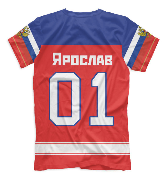 Мужская футболка с изображением Хоккеист Ярослав цвета Белый