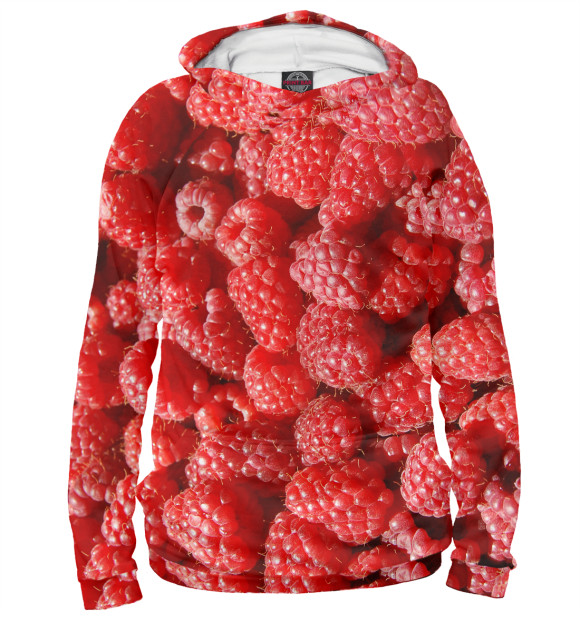 Мужское худи с изображением Ягодка малина цвета Белый