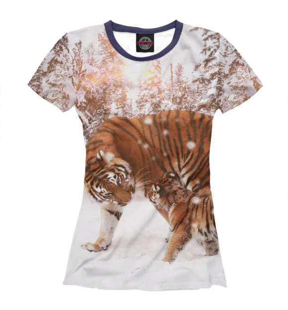 Женская футболка с изображением Tiger цвета Белый