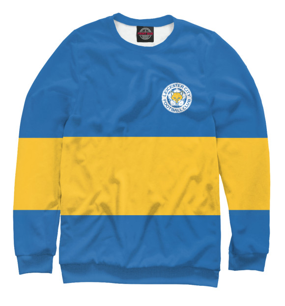 Мужской свитшот с изображением Leicester City Blue&Yellow цвета Белый