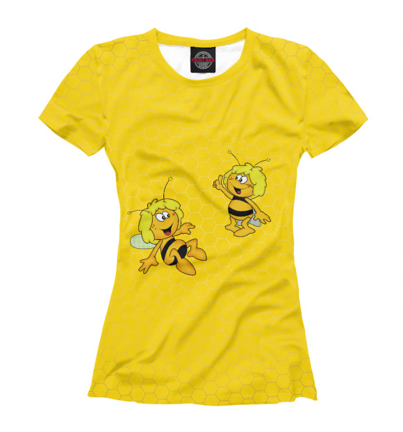 Женская футболка с изображением Пчелка Майя цвета Белый