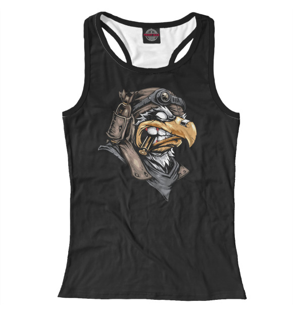 Женская майка-борцовка с притом Военный орел цвета Белый Женская майка-борцовка с изображением Военный орел цвета Белый