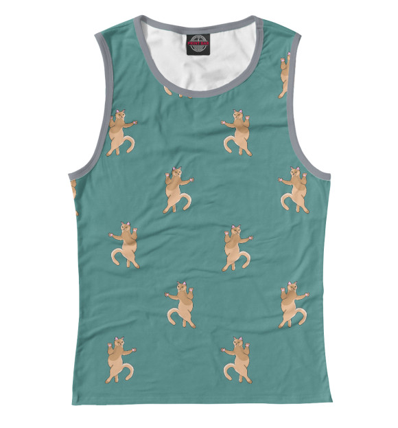 Майка для девочки с изображением Танцующие Коты цвета Белый