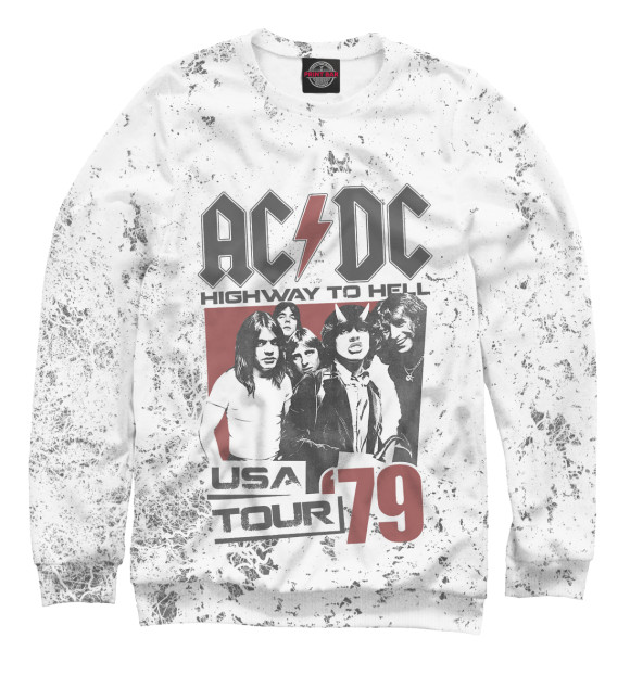 Свитшот для мальчиков с изображением AC/DC цвета Белый