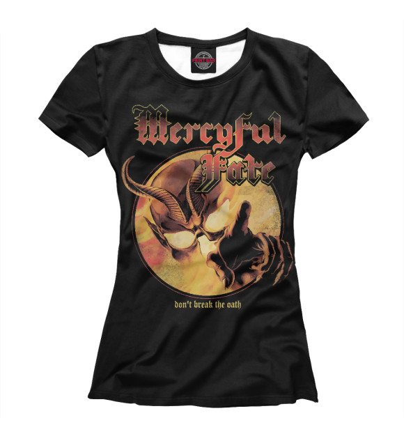 Футболка для девочек с изображением Mercyful Fate цвета Белый