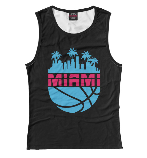 Женская майка с изображением Miami Basketball цвета Белый
