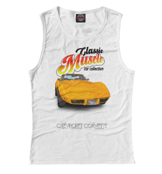 Маслкар Chevrolet Corvette на белом фоне