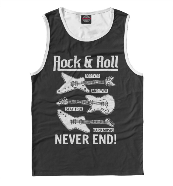 Майка для мальчика с изображением Rock'n'roll цвета Белый