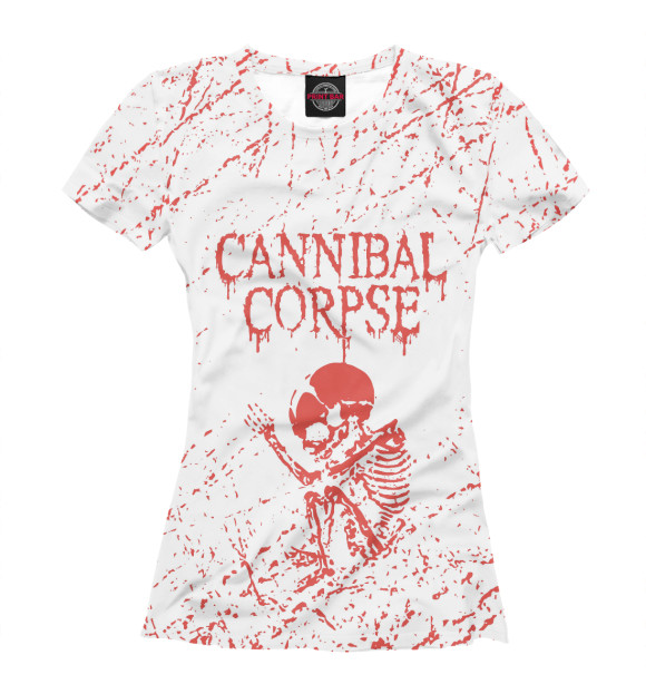 Женская футболка с изображением Cannibal corpse цвета Белый