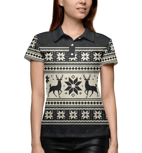 

Поло Print Bar, Белый, Свитер с оленями