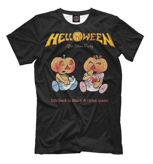 Футболка для мальчиков с изображением Helloween цвета Черный
