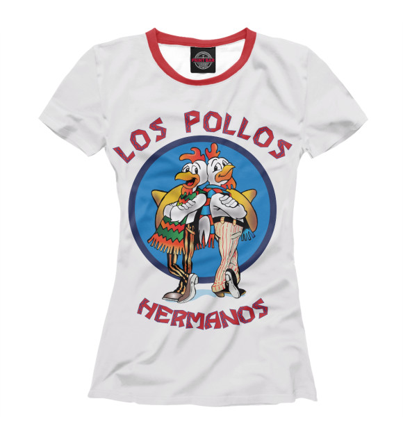 Футболка для девочек с изображением Los Pollos Hermanos цвета Белый