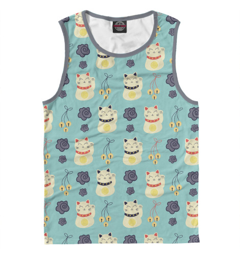 

Майки Print Bar, Белый, Японские кошки счастья