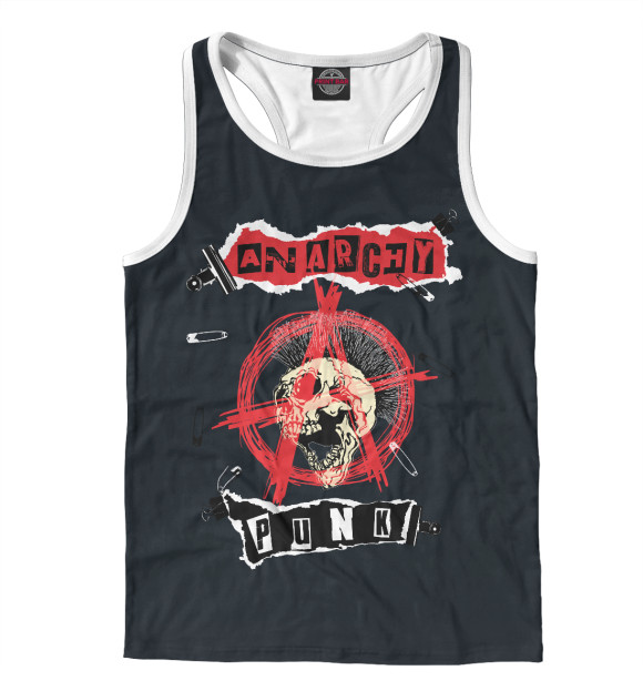 Мужская майка-борцовка с изображением Панк цвета Белый