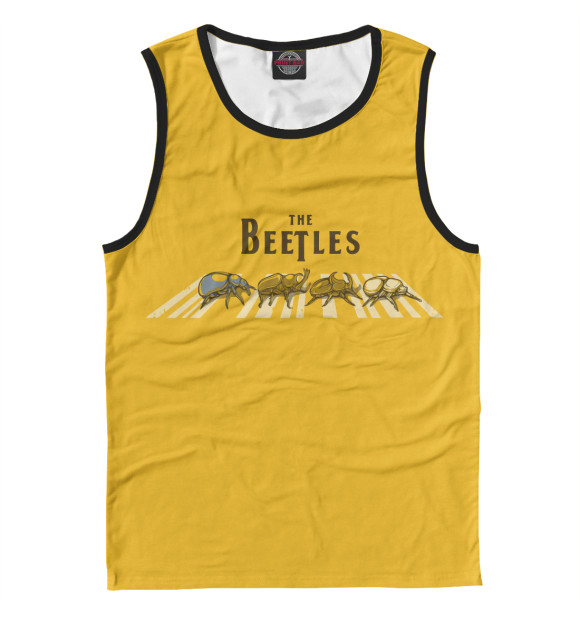 Мужская майка с изображением The bEEtles цвета Белый