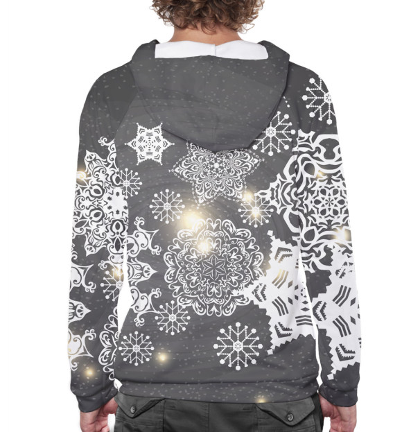 Мужское худи с изображением Енот цвета Белый