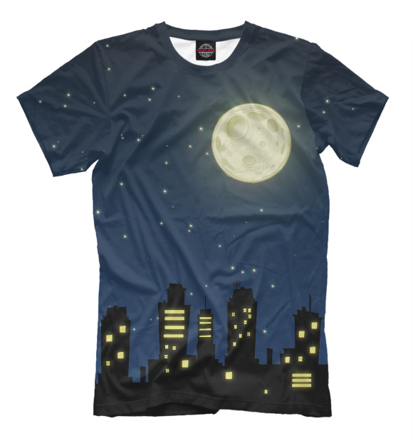 Футболка для мальчиков с изображением City night цвета Белый