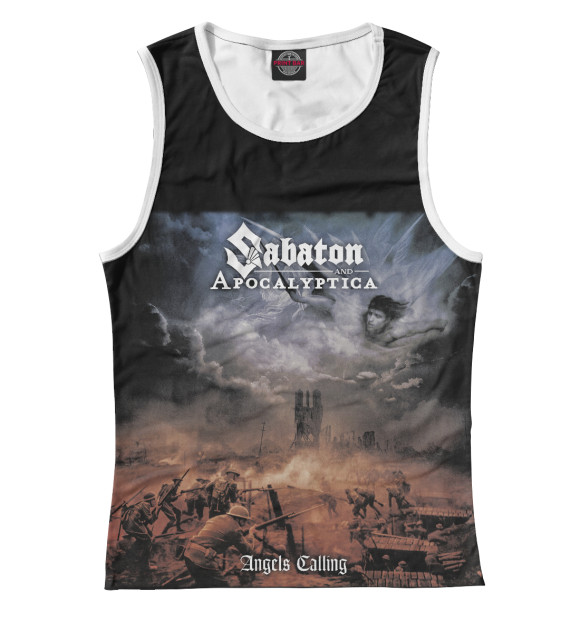 Майка для девочки с притом Sabaton цвета Белый Майка для девочки с изображением Sabaton цвета Белый