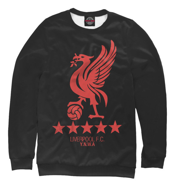 Свитшот для девочек с изображением Liverpool цвета Белый