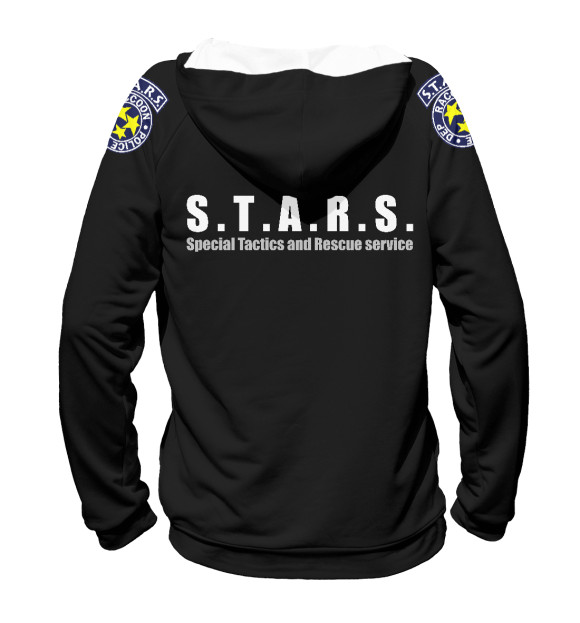 Женское худи с изображением S.T.A.R.S. цвета Белый