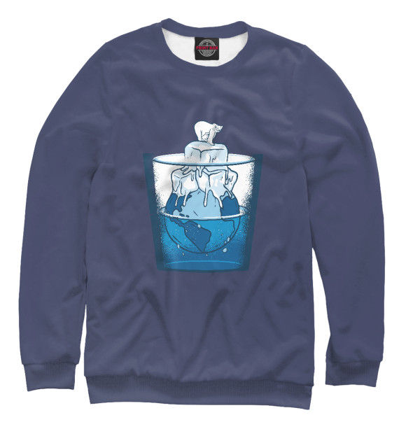 Мужской свитшот с изображением Ice bear цвета Белый